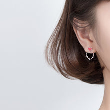 Load image into Gallery viewer, Sparkling Zircon Hollow Out Hearts Dangle Earrings