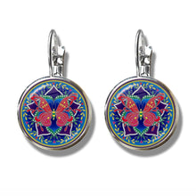 Load image into Gallery viewer, Charm Mandala Zen Buddhism Glass Cabochon Earrings