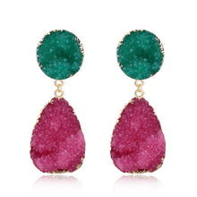 Load image into Gallery viewer, Pink Resin Sea Blue Charming Water Drop Earrings
