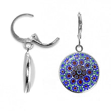 Load image into Gallery viewer, Multi Colour Flower Glass Dome Cabochon Earrings
