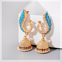 Load image into Gallery viewer, Ethnic Peacock Indian Jhumka Earrings Fashion Jewelry