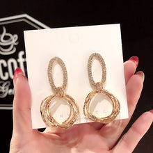 Load image into Gallery viewer, Multi-layers Hollow Geometric Pendants Dangle Earrings