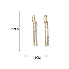Load image into Gallery viewer, Long Rectangle Luxury Drop Earrings