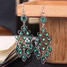 Load image into Gallery viewer, Bohemian Ethnic Hollow Heart Rhinestone Earrings
