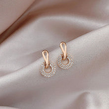 Load image into Gallery viewer, Crystal Hollow Square and Round Statement Stud Earrings