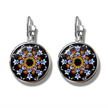 Load image into Gallery viewer, Charm Mandala Zen Buddhism Glass Cabochon Earrings