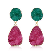 Load image into Gallery viewer, Pink Resin Sea Blue Charming Water Drop Earrings