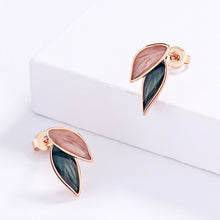 Load image into Gallery viewer, Trendy Fresh Lovely Sweet Grey Leaf Stud Earrings