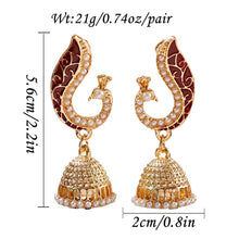 Load image into Gallery viewer, Ethnic Peacock Indian Jhumka Earrings Fashion Jewelry