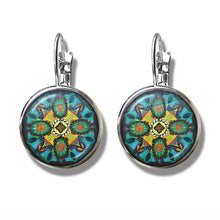 Load image into Gallery viewer, Charm Mandala Zen Buddhism Glass Cabochon Earrings