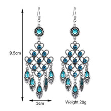 Load image into Gallery viewer, Bohemian Ethnic Hollow Heart Rhinestone Earrings