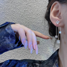 Load image into Gallery viewer, Trendy Simple Square Zircon Tassel Dangle Earrings
