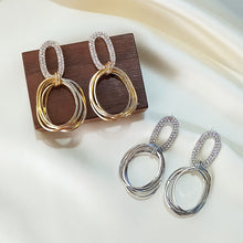 Load image into Gallery viewer, Multi-layers Hollow Geometric Pendants Dangle Earrings