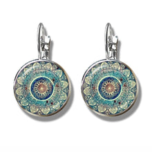 Load image into Gallery viewer, Charm Mandala Zen Buddhism Glass Cabochon Earrings
