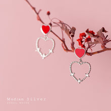 Load image into Gallery viewer, Sparkling Zircon Hollow Out Hearts Dangle Earrings