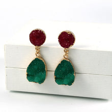 Load image into Gallery viewer, Pink Resin Sea Blue Charming Water Drop Earrings