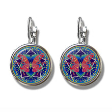 Load image into Gallery viewer, Charm Mandala Zen Buddhism Glass Cabochon Earrings