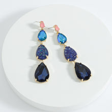 Load image into Gallery viewer, Multi-color Crystal Long Drop Earrings