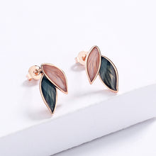 Load image into Gallery viewer, Trendy Fresh Lovely Sweet Grey Leaf Stud Earrings