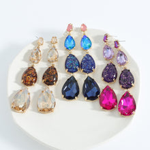 Load image into Gallery viewer, Multi-color Crystal Long Drop Earrings