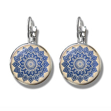 Load image into Gallery viewer, Charm Mandala Zen Buddhism Glass Cabochon Earrings