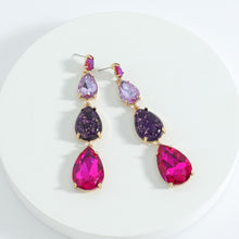 Load image into Gallery viewer, Multi-color Crystal Long Drop Earrings