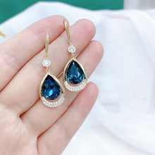 Load image into Gallery viewer, Elegant Temperament Blue Water Drop Earrings

