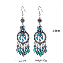 Load image into Gallery viewer, Bohemian Vintage Water Drop Tassel Dangle Earrings