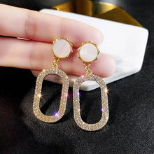Load image into Gallery viewer, Luxury Shiny Crystal Gold Silver Color Drop Earrings
