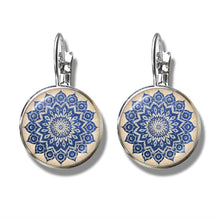 Load image into Gallery viewer, Charm Mandala Zen Buddhism Glass Cabochon Earrings