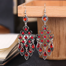Load image into Gallery viewer, Bohemian Ethnic Hollow Heart Rhinestone Earrings
