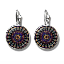 Load image into Gallery viewer, Charm Mandala Zen Buddhism Glass Cabochon Earrings