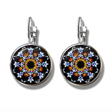 Load image into Gallery viewer, Charm Mandala Zen Buddhism Glass Cabochon Earrings