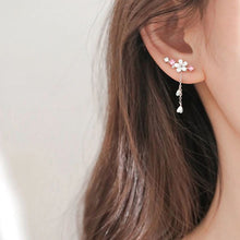 Load image into Gallery viewer, LISM 925 Sterling Silver Cherry Blossom Drop Earrings