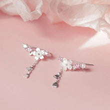 Load image into Gallery viewer, LISM 925 Sterling Silver Cherry Blossom Drop Earrings