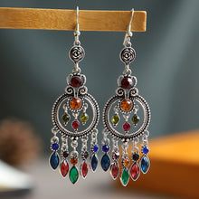 Load image into Gallery viewer, Bohemian Vintage Water Drop Tassel Dangle Earrings