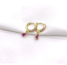 Load image into Gallery viewer, Zircon Water Drop Small Hoop Earrings is a go-to accessory to match a boho and casual day look. It is perfect for a minimalist as well as the one who prefers to have multiple styles...