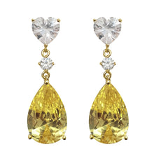 Load image into Gallery viewer, Delicate Young Lady Yellow Drop Earrings