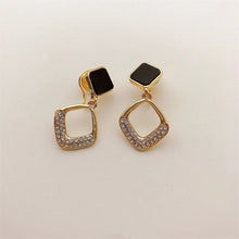 Load image into Gallery viewer, Designer Geometric Statement Rhinestone Enamel Earrings
