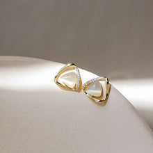 Load image into Gallery viewer, Triangular Geometric Opal Delicate Earrings