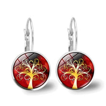 Load image into Gallery viewer, Tree of Life Glass Cabochon Fashion Earrings