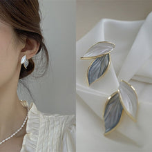 Load image into Gallery viewer, Trendy Fresh Lovely Sweet Grey Leaf Stud Earrings