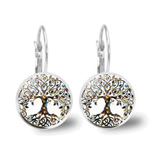 Load image into Gallery viewer, Tree of Life Glass Cabochon Fashion Earrings