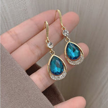 Load image into Gallery viewer, Elegant Temperament Blue Water Drop Earrings