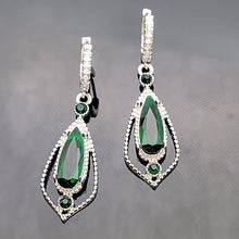 Load image into Gallery viewer, Luxury Exquisite Emerald inlaid Dangle Earrings