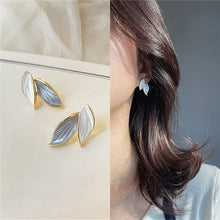 Load image into Gallery viewer, Trendy Fresh Lovely Sweet Grey Leaf Stud Earrings