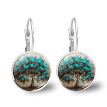Load image into Gallery viewer, Tree of Life Glass Cabochon Fashion Earrings