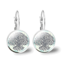 Load image into Gallery viewer, Tree of Life Glass Cabochon Fashion Earrings