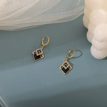 Load image into Gallery viewer, Black Rhombus Multi Pendants Drop Earrings
