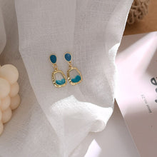 Load image into Gallery viewer, Fashion Crystal Two Color Geometric Square Earrings